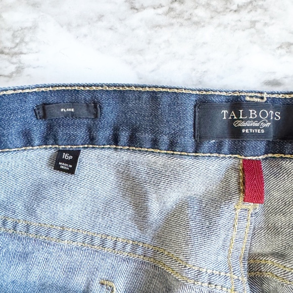 Talbots Dark Wash High Rise Flare Jeans - Picture 8 of 10